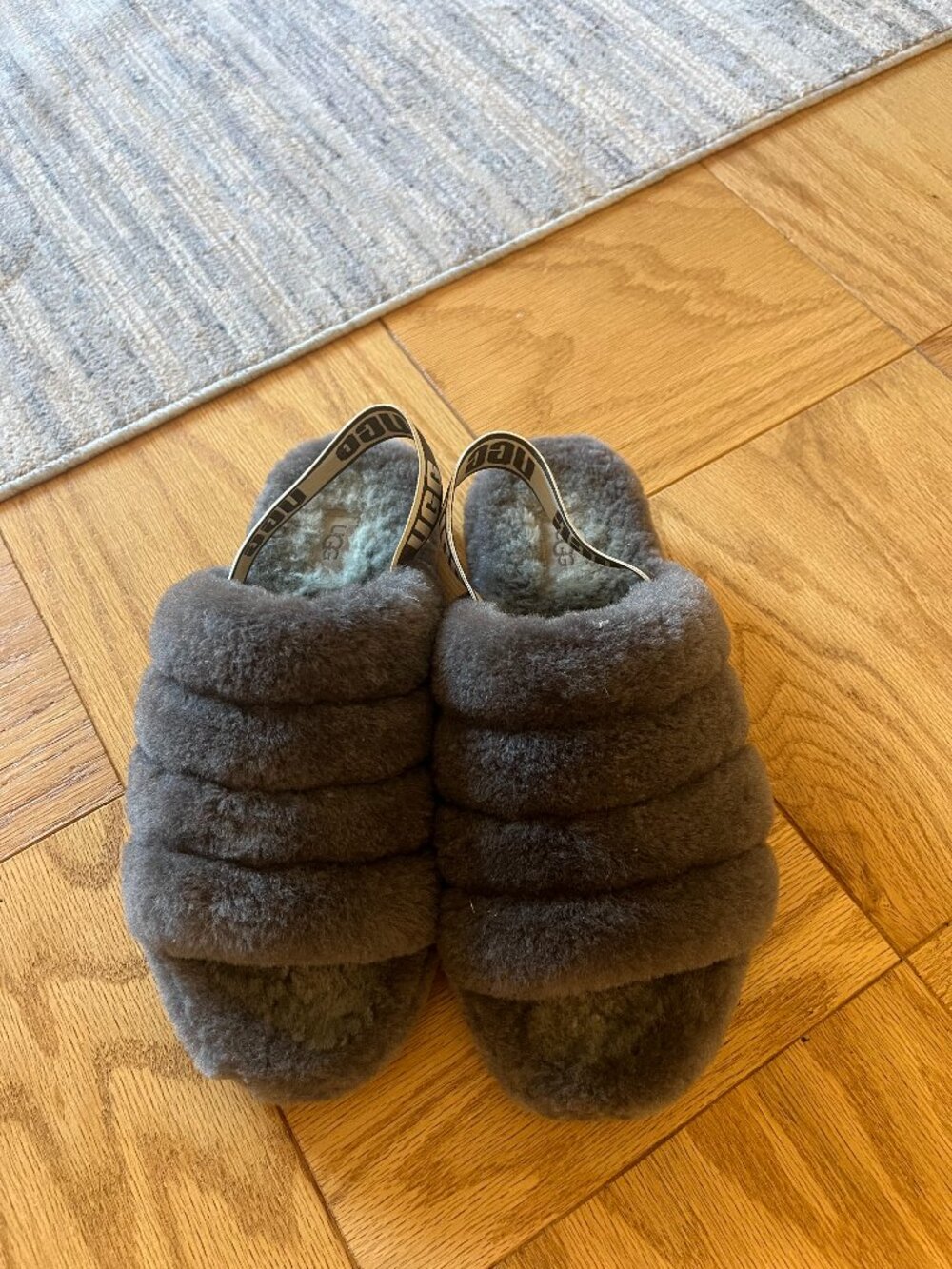 UGG Grey Fluff Yeah Slide Slippers